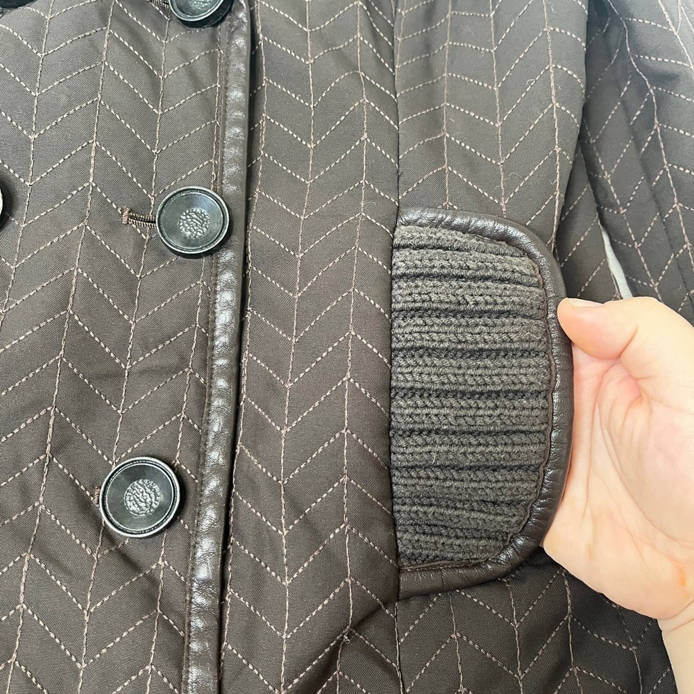 VNTG Cynthia Steffe Quilted Double Breasted Coat Sz Med Preppy 90s Made In USA - Picture 12 of 16
